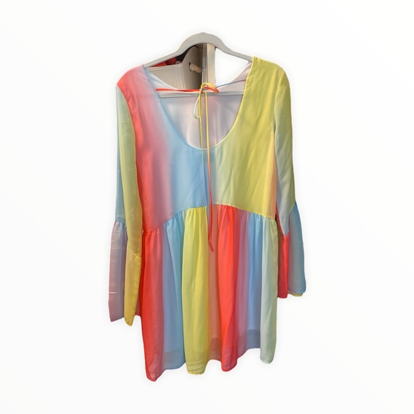 Palms Away Rainbow Babydoll Swing Dress - Picture 3 of 5